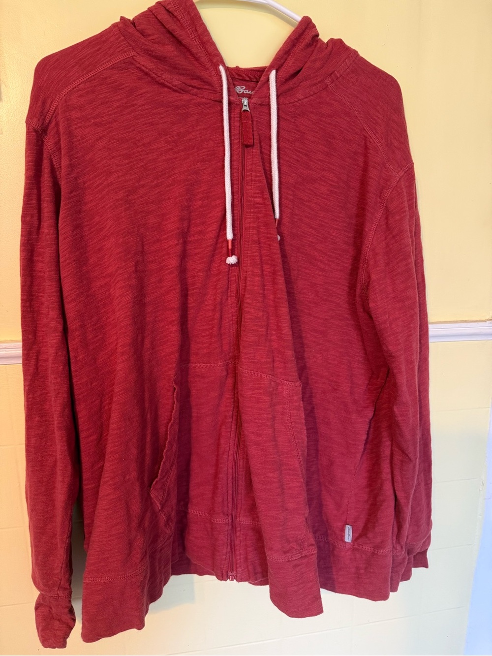 Eddie Bauer Red Light Weight Zip-Up Hooded Sweatshirt